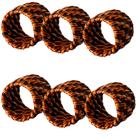 Porta Guardanapos Jogo Aneis Rattan e Bambu Escuro 6 pçs Mundiart Porta Guardanapos Jogo Aneis Rattan e Bambu Escuro 6 pçs Mundiart