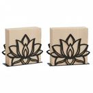 Porta-guardanapos Ricomboo Lotus Metal Black para mesa e cozinha