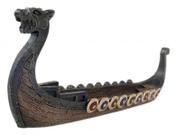 Porta Incenso Incensário Pequeno Resina Modelo Canoa Viking