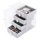 Porta Joia Expositor Organizador Bijuteria Acrilico 4 Gaveta Anel Brinco Pulseira Colar Caixa Transparente Decoraçao
