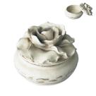 Porta Joia Flor Branco White Resina 14x10cm BTC Porta Joia Flor Branco White Resina 14x10cm BTC