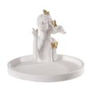 Porta Joia Menina Com Borboletas Em Branco e Dourado 8x11x11cm
