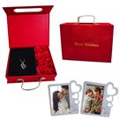 Porta Joia Rosas Com Colar Eu Te Amo 100 Idiomas Porta Retrato Presente Namoro Casamento Aniversário