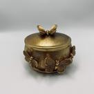 Porta Joias Bee Happy Dourado com Borboletas em Resina 12,5x11x9cm