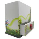 Porta Joias Brinco Bijuterias Mulher Cordao Organizador Cofre Branco Com Rosa (MAD-6679-3)