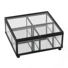 Porta Joias De Vidro Transparente Metal Preto com Espelho 13,5x6cm KV0241 BTC Porta Joias De Vidro Transparente Metal Preto com Espelho 13,5x6cm KV0241 BTC