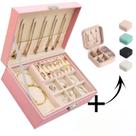 Porta Joias Maleta + porta joia viagem com Chave Grande Para Casa ou Viagem Organizador Porta Joias Maleta + porta joia viagem com Chave Grande Para Casa ou Viagem Organizador