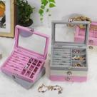 Porta Joias Organizador Divisórias Pulseira Brinco biju ROSA -