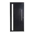 Porta Lambril 210x100 com Puxador com Vidro Preta Lado Direito L25