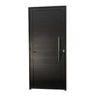 Porta Lambril 2,10x90 lado DIREITO L-25 no alumínio preto c/puxador redondo