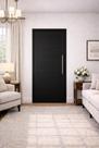 Porta Lambril Alumínio Preto Com Puxador 210X80 Lado Direito