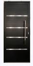 Porta Lambril c/friso 2,10x70 lado DIREITO L-25 no alumínio preto c/puxador redondo