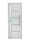 Porta Lambril c/friso 2,10x90 lado DIREITO L-25 no alum. branco c/puxador redondo e vidro lateral