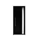 Porta Lambril C/Visor e Puxador Alumínio Preto 2.10 x 0.80 Lado Direito - Hale Porta Lambril C/Visor e Puxador Alumínio Preto 2.10 x 0.80 Lado Direito - Hale