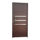 Porta Lambril com Friso com Puxador Super 25 210cm x 80cm Brimak Abertura Esquerda Corten