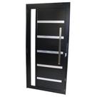 Porta Lambril com Friso, Vidro Lateral e Puxador - Linha 30 - Preta - CMC:2.10 x 1.00