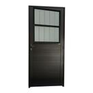 Porta Lambril com Grade Super 25 Vidro Boreal 210cm x 86cm Brimak Abertura Esquerda Preto
