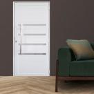 Porta Lambril de Alumínio 210 X 80cm com Puxador e Friso Linha 30 Lado Esquerdo Porta Lambril de Alumínio 210 X 80cm com Puxador e Friso Linha 30 Lado Esquerdo