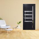 Porta Lambril de Alumínio 210 X 80cm com Puxador Friso e Visor Linha 30 Abertura Esquerda Porta Lambril de Alumínio 210 X 80cm com Puxador Friso e Visor Linha 30 Abertura Esquerda