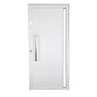 Porta Lambril de Alumínio Branco com Puxador e Vidro Linha Veneza Porta Lambril de Alumínio Branco com Puxador e Vidro Linha Veneza