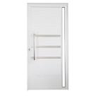 Porta Lambril de Alumínio Direita 210 X 80cm com Friso e Visor Linha Veneza Esquadrias Bergamo