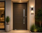 Porta Lambril Pivotante em Aço Galvanizado 220x100x14cm com Puxador Direita Porta Lambril Pivotante em Aço Galvanizado 220x100x14cm com Puxador Direita