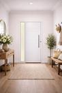 Porta Lambril Vidro Lateral Alumínio Branco Com Puxador 210X100 Lado Esquerdo