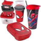 Porta Lanche Conjunto Infantil Homem Aranha 6 Itens Plasutil