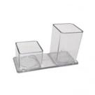 Porta lapis/clips quadrado cristal r.60