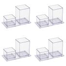 Porta lápis e clips Cristal Acrinil kit com 4 unidades
