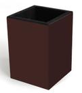 Porta-lápis Fina Ideia Liso Cacau 7x7x10cm em MDF
