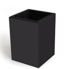 Porta-lápis Fina Ideia Liso Preto 7x7x10cm em MDF