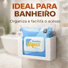 Porta Lenço Umedecido De Parede Sem Furo Organizador Banheiro 3D Preto/Branco Fácil Instalação