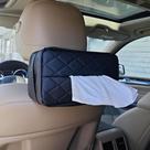 Porta-lenços de papel de carro JFOMOYGI Leather PU para 120 lenços de papel preto