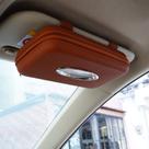 Porta-lenços de papel para carro Cartisen Sun Viseira Guardanapo de couro PU marrom Porta-lenços de papel para carro Cartisen Sun Viseira Guardanapo de couro PU marrom