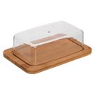 Porta Manteiga Frios De Bambu Com Tampa Acrílica Porta Manteiga Frios De Bambu Com Tampa Acrílica