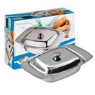 Porta Manteiga Margarina Retangular Inox Com Tampa