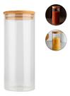 Porta Mantimento 1000ml com Tampa Bambu Vidro Pote Hermético Despensa Cozinha Temperos Porta Mantimento 1000ml com Tampa Bambu Vidro Pote Hermético Despensa Cozinha Temperos