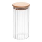 Porta mantimento c/tampa de bambu vidro canelado 400ml Wolff