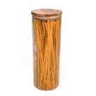 Porta Mantimento Canelado com Tampa em Bambu 1,9L