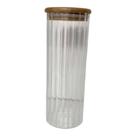Porta Mantimento com Tampa de Bambu Canelado 400ml vidro Borossilicato Wolff