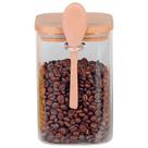 Porta Mantimento de Vidro c/Tampa e Colher em Bambu 1.1L Porta Mantimento de Vidro c/Tampa e Colher em Bambu 1.1L