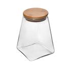 Porta Mantimento De Vidro Com Tampa De Bambu 750Ml - Wolff