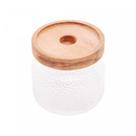 Porta Mantimento de Vidro Martelado com Tampa de Acacia Petra 350ml