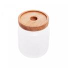 Porta Mantimento de Vidro Martelado com Tampa de Acacia Petra 500ml