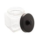 Porta Mantimento Lyor Vegas de Vidro com Tampa Preto 1,2L Porta Mantimento Lyor Vegas de Vidro com Tampa Preto 1,2L