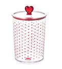 Porta mantimento redondo coracao vermelho plasutil 500ml