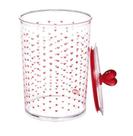 Porta mantimento redondo de coração vermelho 1l - plasutil