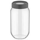 Porta mantimento redondo Fresh em vidro com tampa em plastico cor cinza 660ml D9xA15cm-TRANSPARENTE - QLux- Full Fit Porta mantimento redondo Fresh em vidro com tampa em plastico cor cinza 660ml D9xA15cm-TRANSPARENTE - QLux- Full Fit