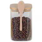 Porta mantimento vidro boro c/ tampa e colher bambu 1,1L